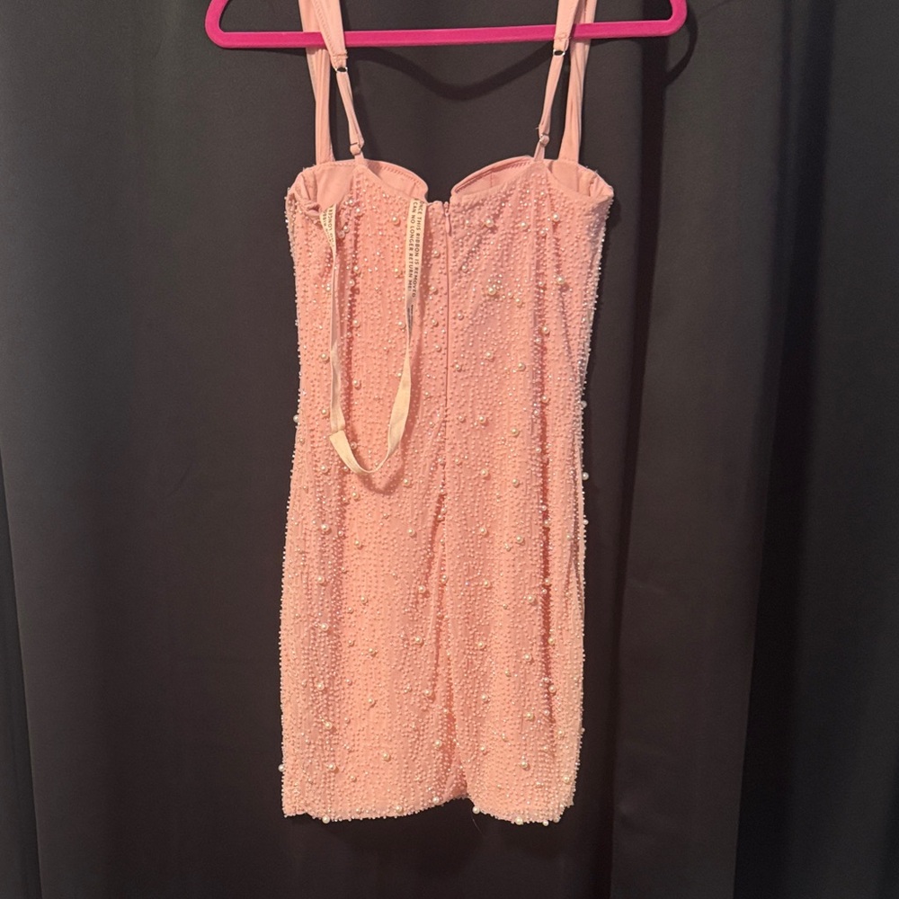 Oh Polly Pink Beaded Mini Dress - Picture 4 of 4